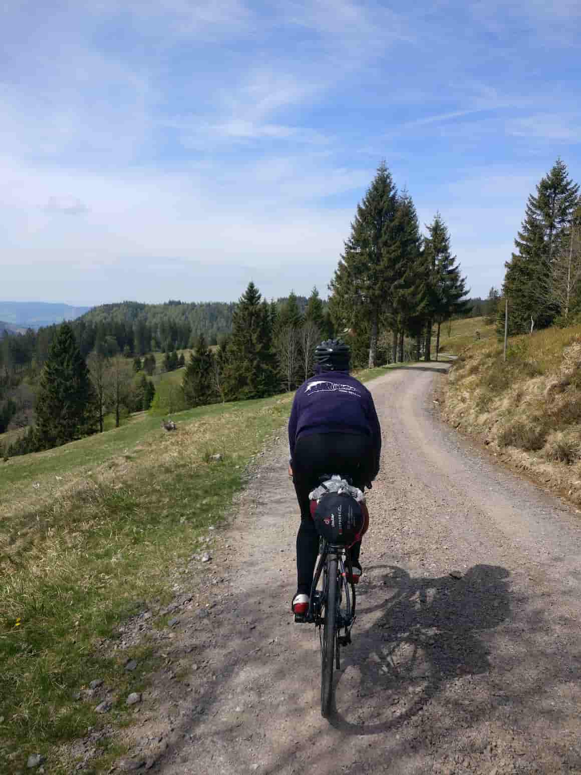 Cycling on the gravel road …